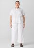 Puckered Organic Linen Short-Sleeve Shirt