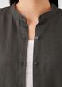 Organic Linen Band Collar Shirtdress
