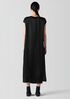 Striated Silk Satin Bateau Neck Dress