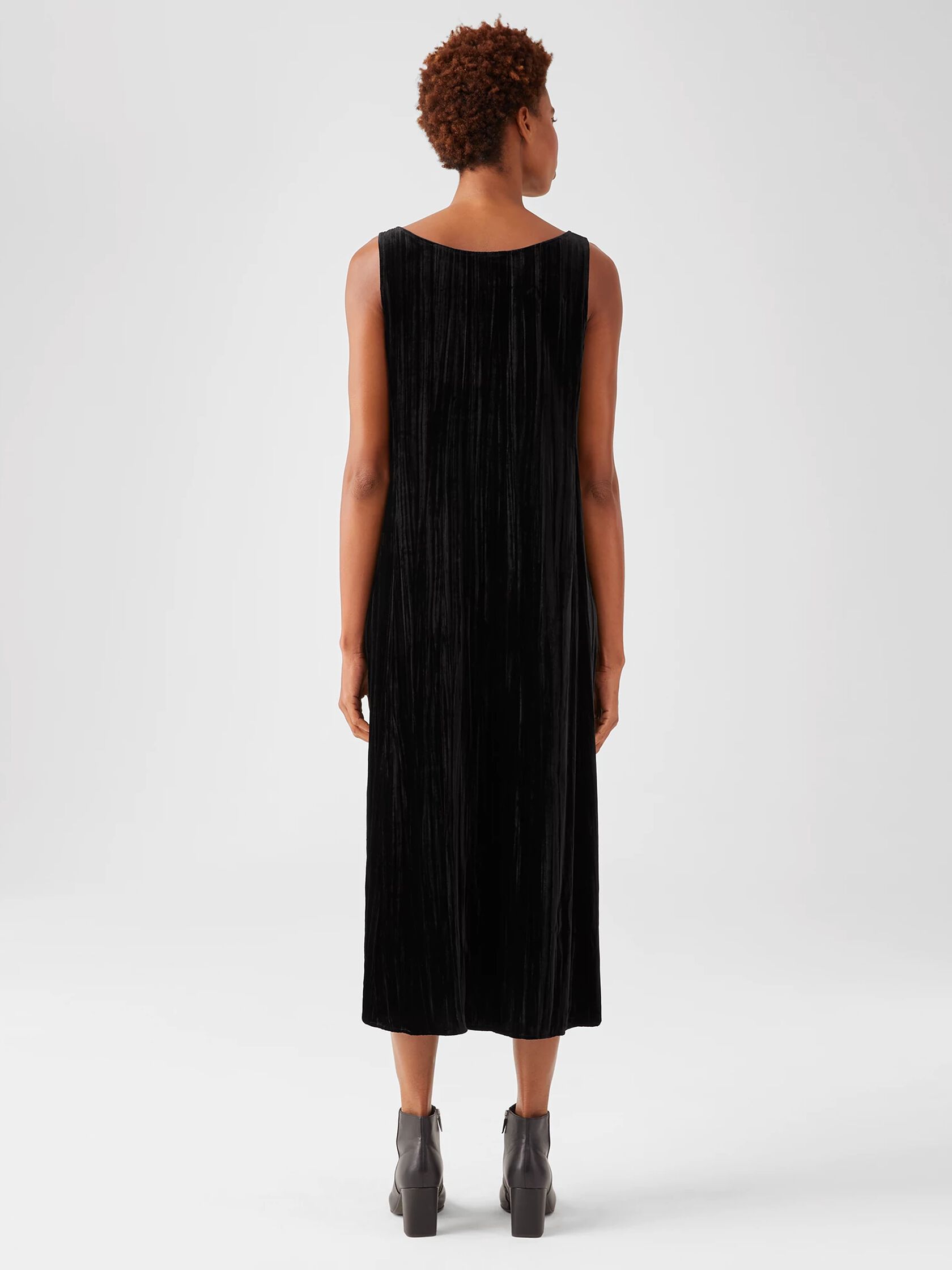 Crushed Velvet Scoop Neck Dress EILEEN FISHER