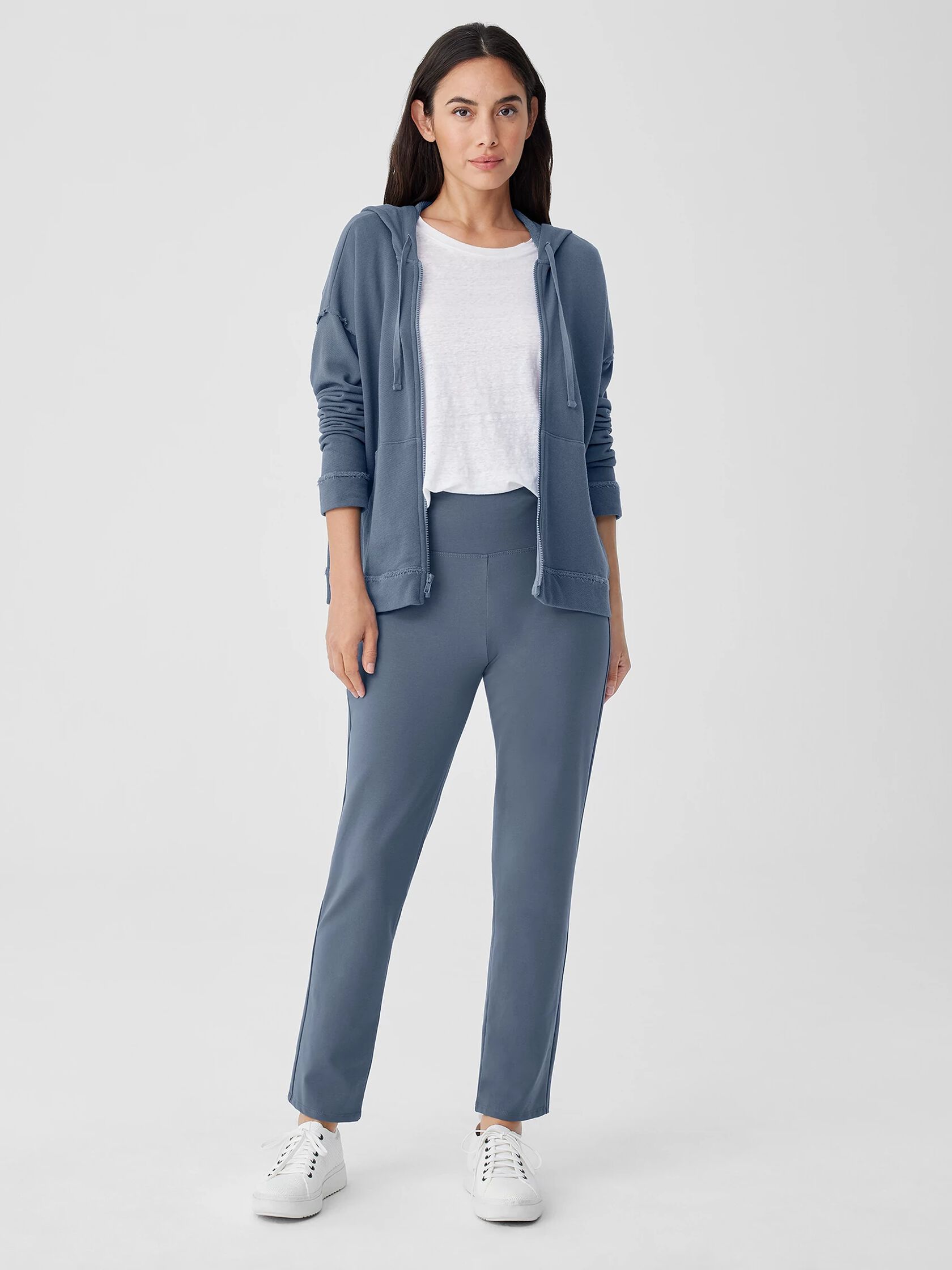 Pima Cotton Stretch Jersey High-Waisted Pant