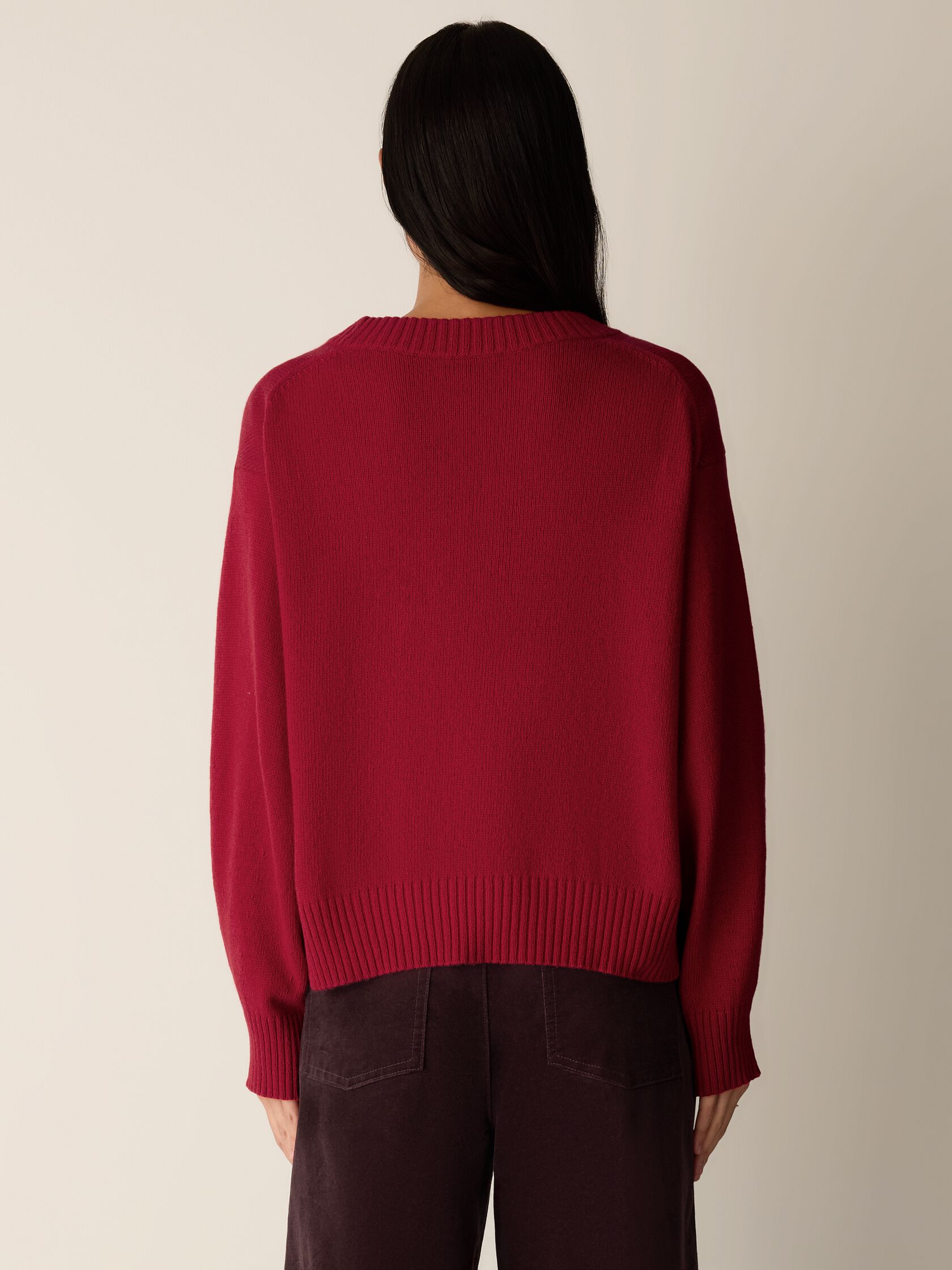 Cotton & Recycled Cashmere Crew Neck Top
