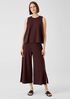 Fine Jersey Wide-Leg Pant with Slits