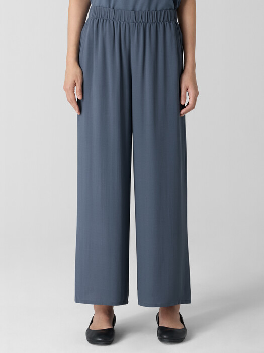 Silk Georgette Crepe Wide-Leg Pant