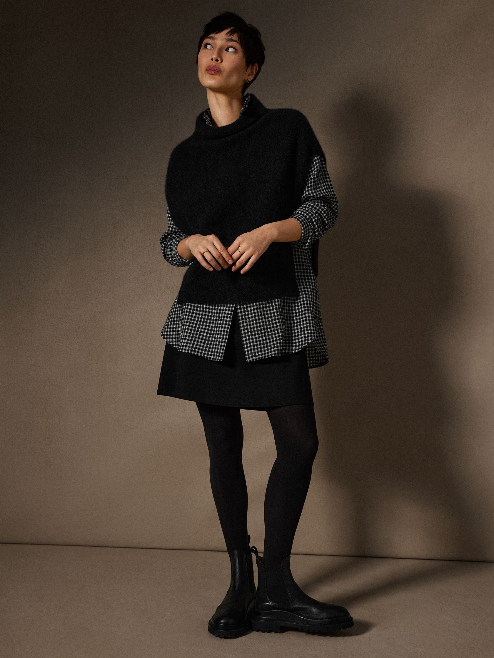 Washable Flex Ponte Flared Mini Skirt