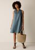 Organic Linen Split Neck Dress