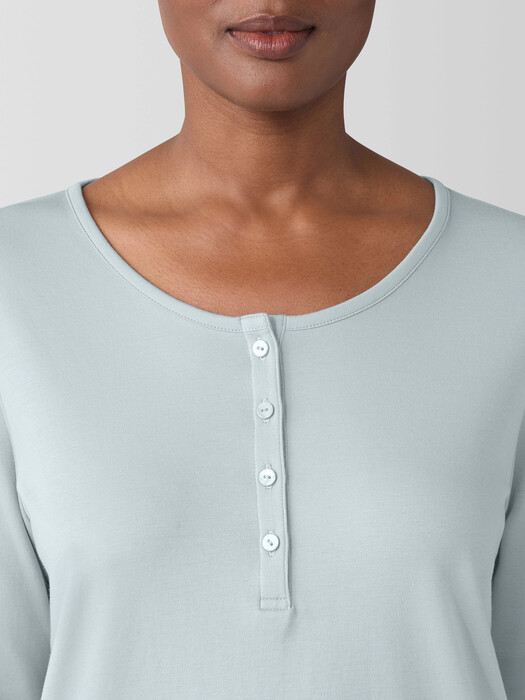 Organic Cotton Interlock Henley Sleep Top