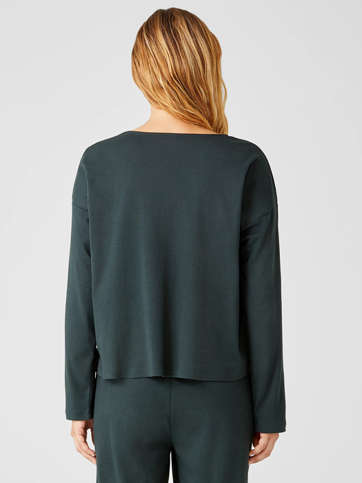 Cozy Organic Cotton Interlock Box-Top | EILEEN FISHER