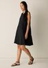 Crushed Silk Round Neck Dress