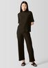 Textured Stretch Rib Wide-Leg Pant