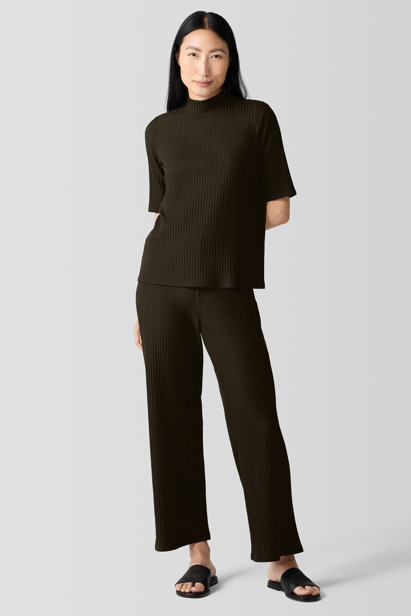 Textured Stretch Rib Wide-Leg Pant Textured Stretch Rib Wide-Leg Pant