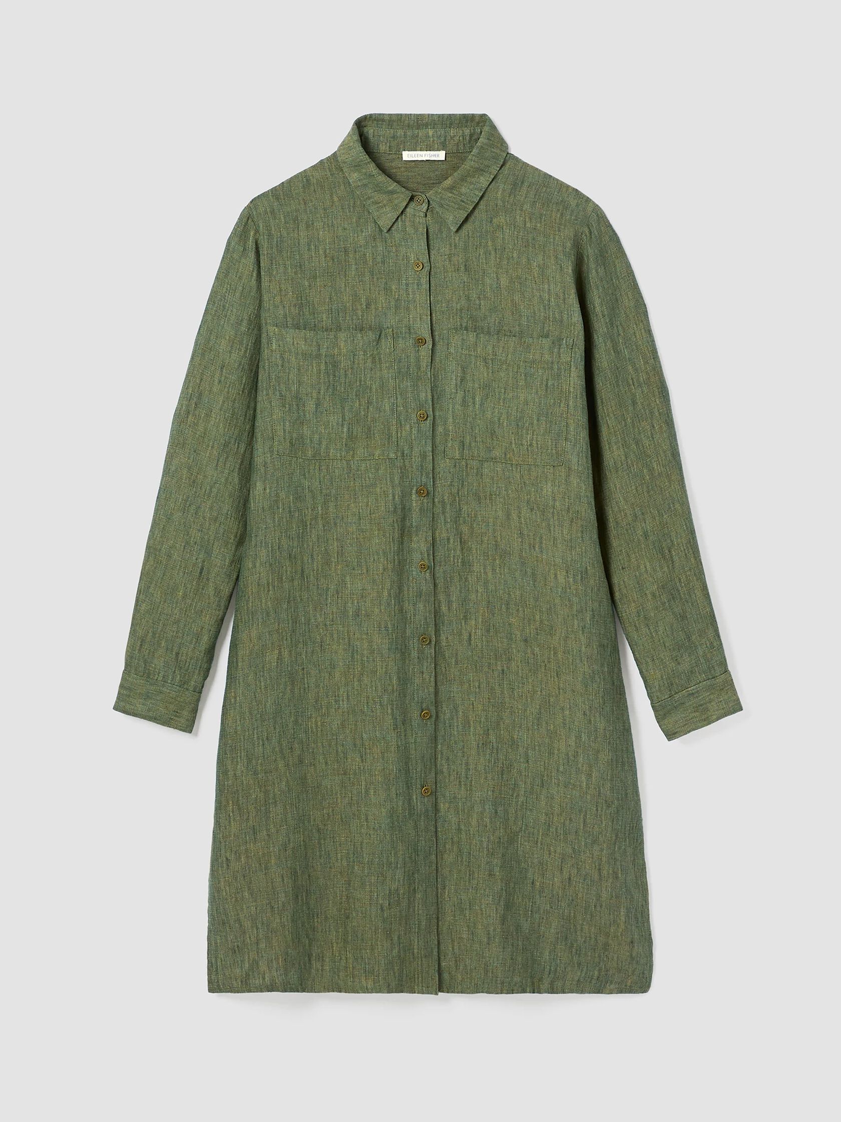 Washed Organic Linen Delave Shirtdress