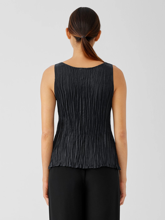 Crushed Cupro Scoop Neck Tank | EILEEN FISHER