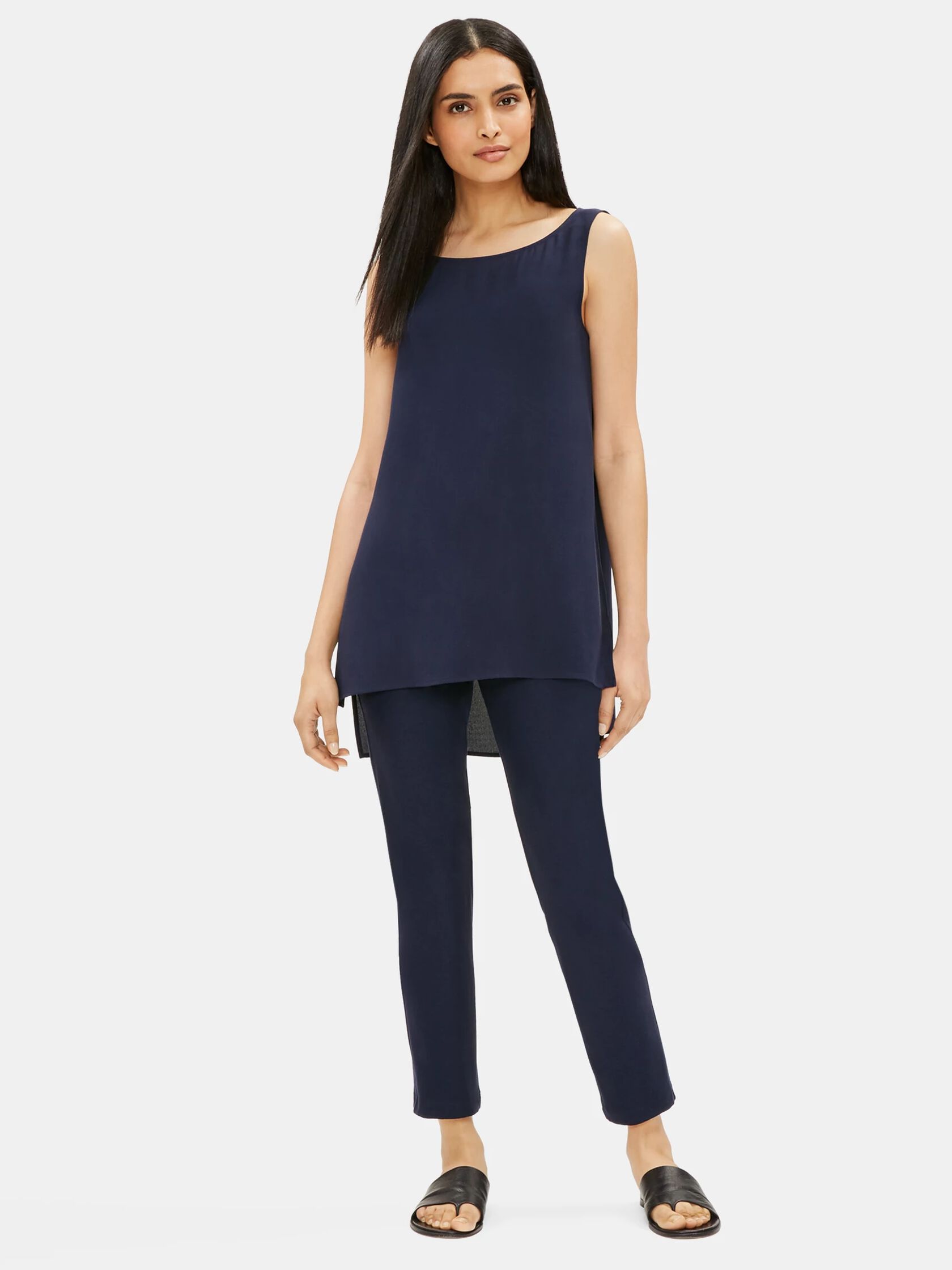 System Washable Stretch Crepe Slim Ankle Pant