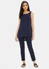 System Washable Stretch Crepe Slim Ankle Pant
