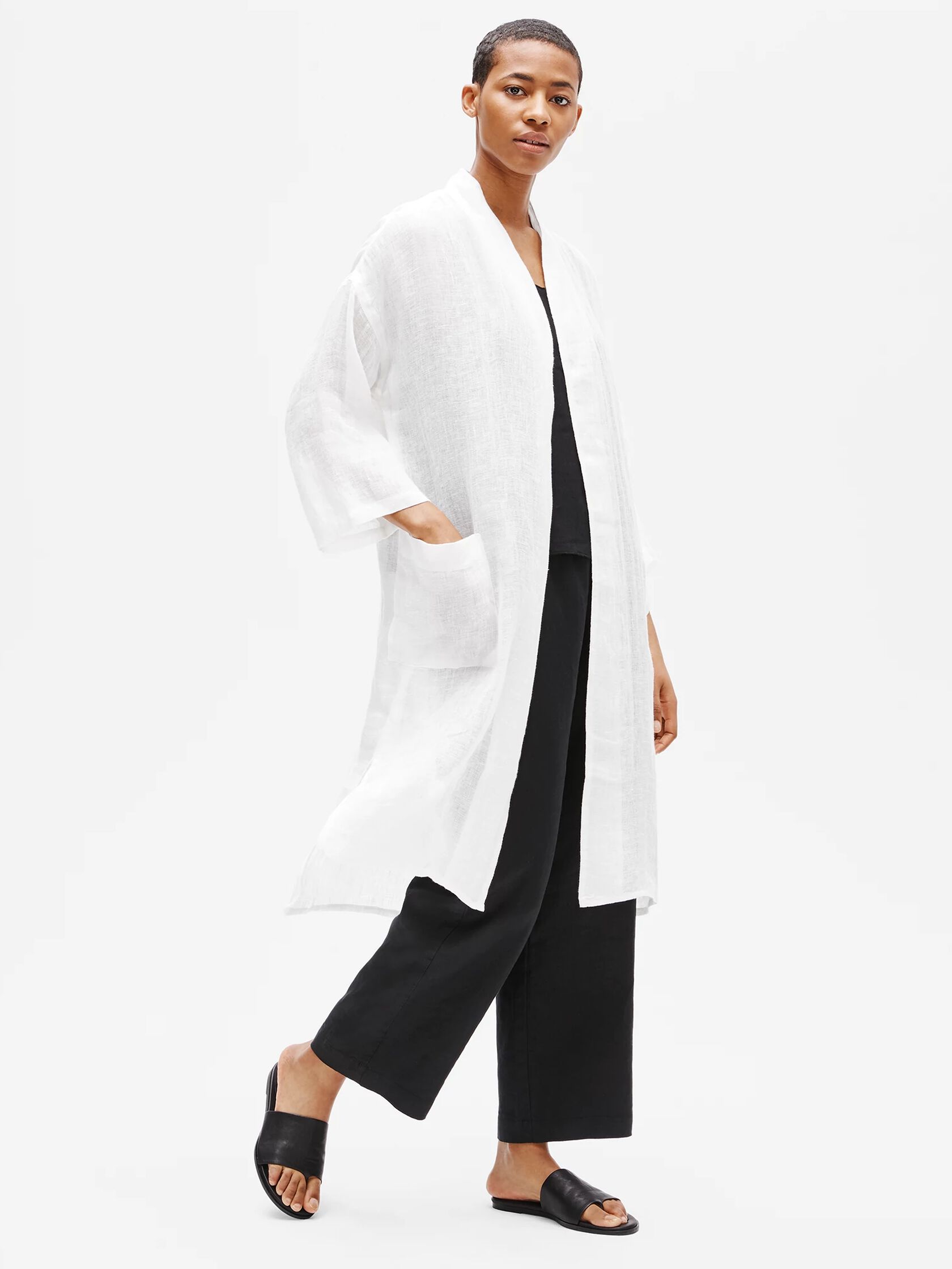 Organic Linen Gauze High Neck Jacket