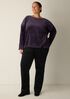 Cozy Velour Knit Bateau Neck Top