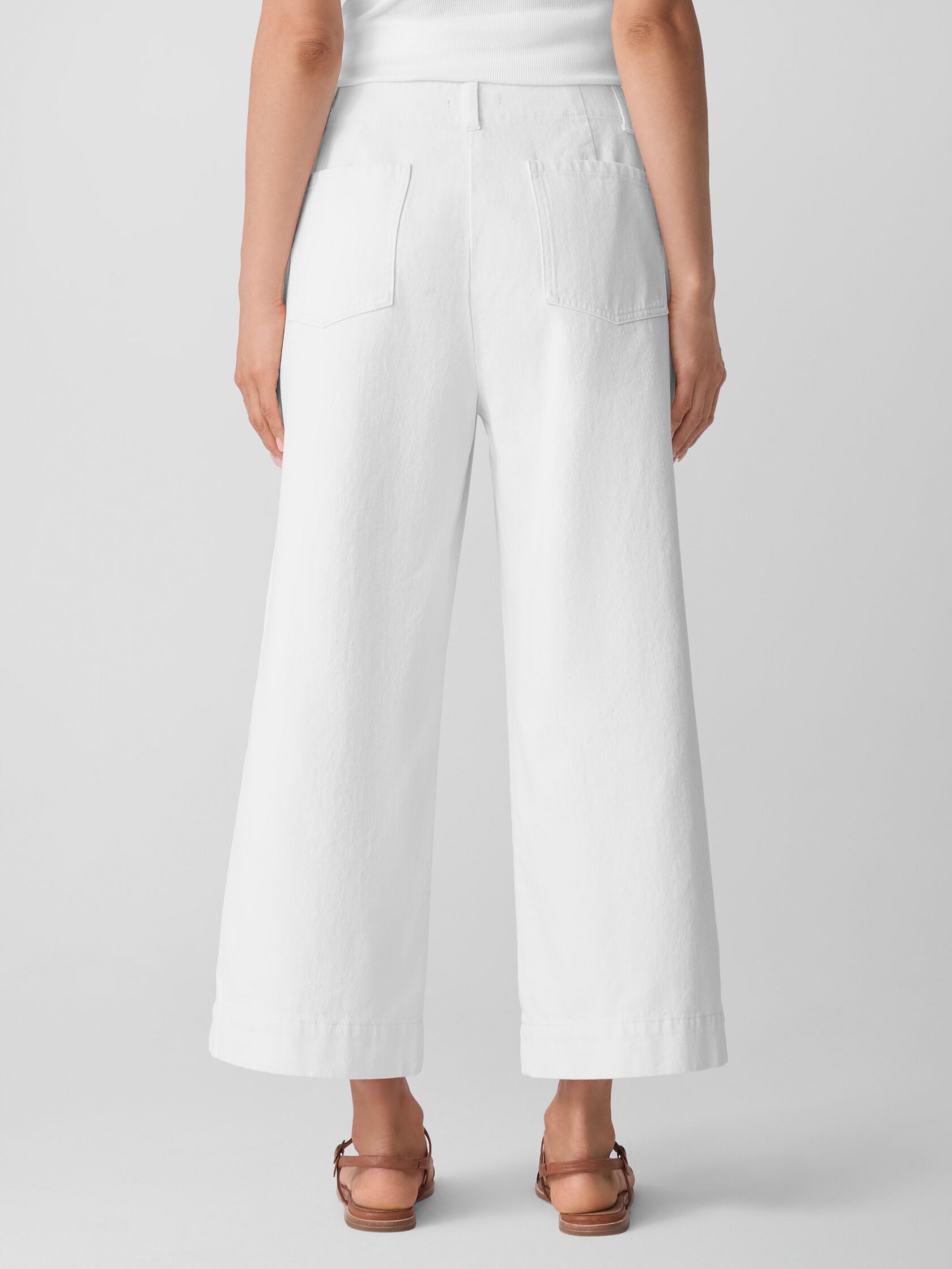 Garment-Dyed Utility Cotton Wide-Leg Pant