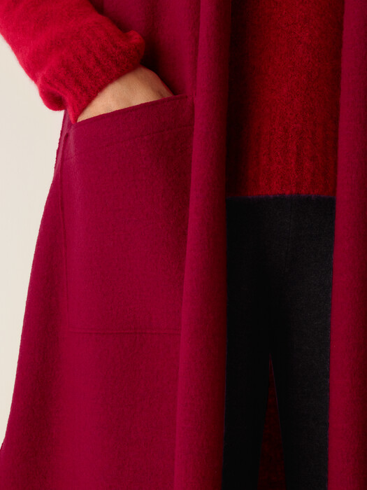Lightweight Boiled Wool Shawl Collar Vest in Regenerative Wool