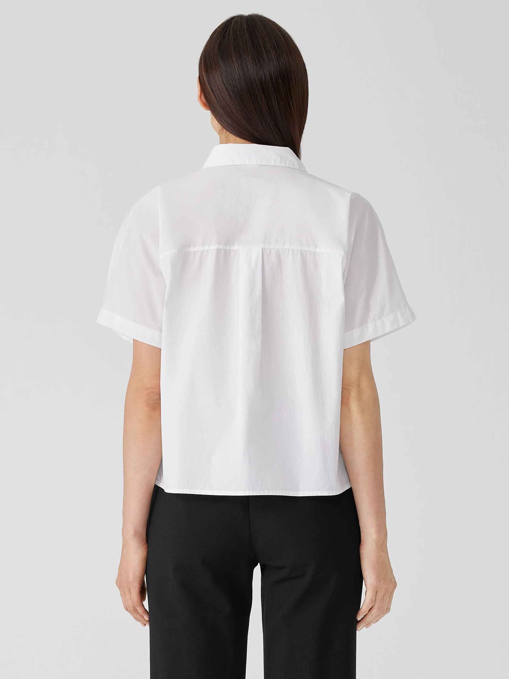 Washed Organic Cotton Poplin Short-Sleeve Shirt