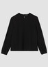 Silk Georgette Crepe Top with Sheer Sleeves