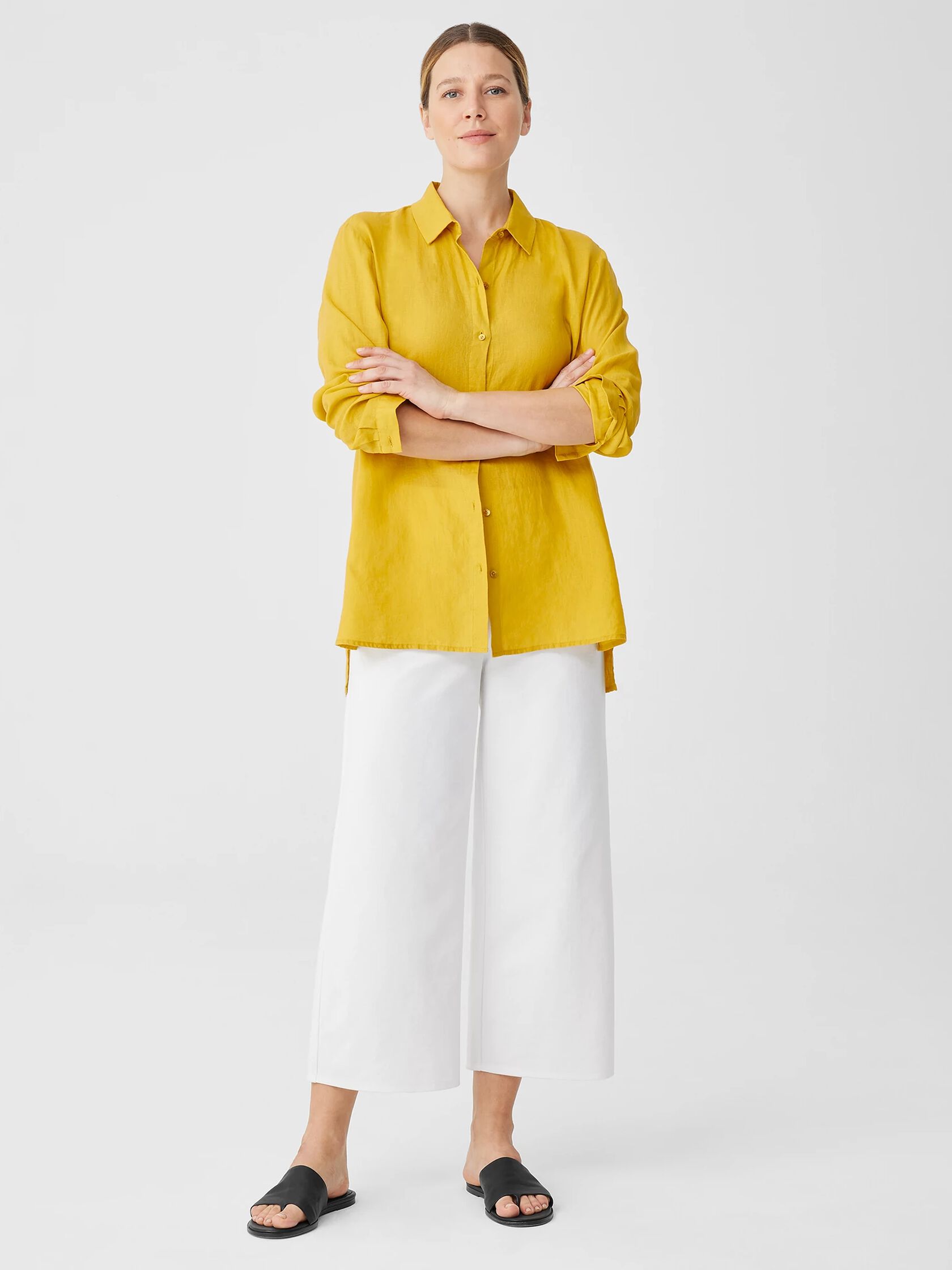 Handkerchief Linen Classic Collar Shirt