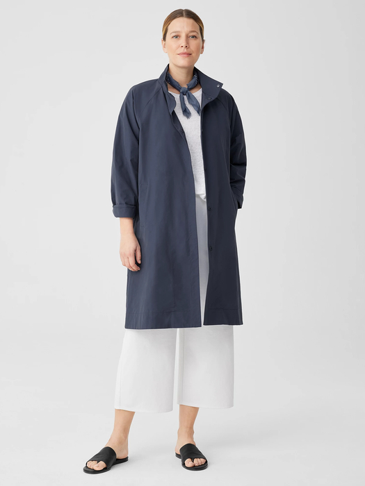 Light Cotton Nylon Stand Collar Coat