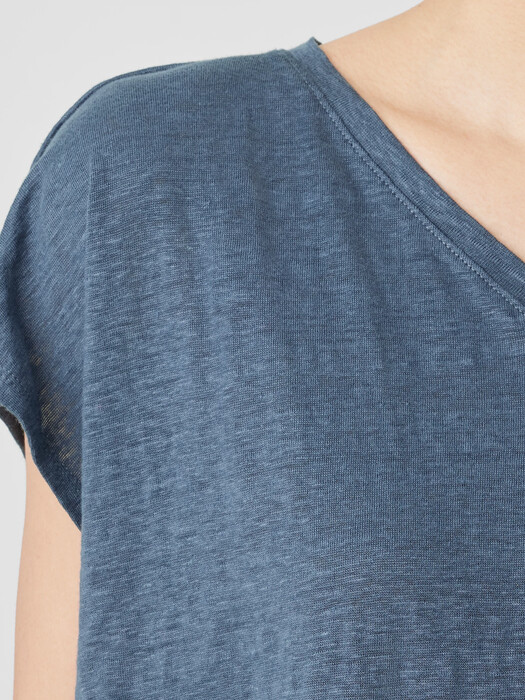 Organic Linen Jersey V-Neck Tee