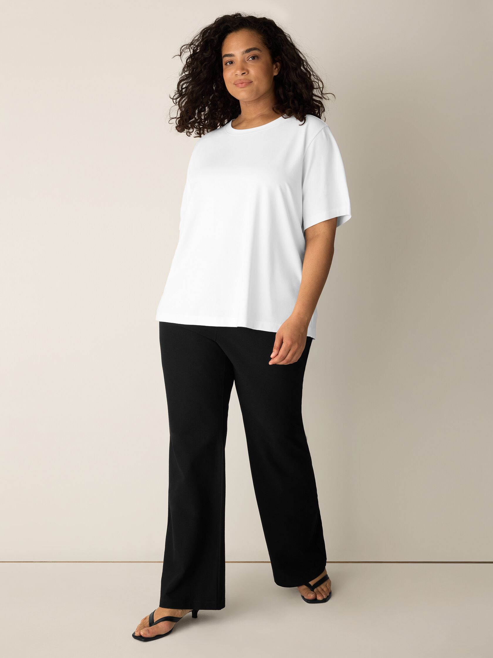 Extra-Fine Ponte Crew Neck Tee