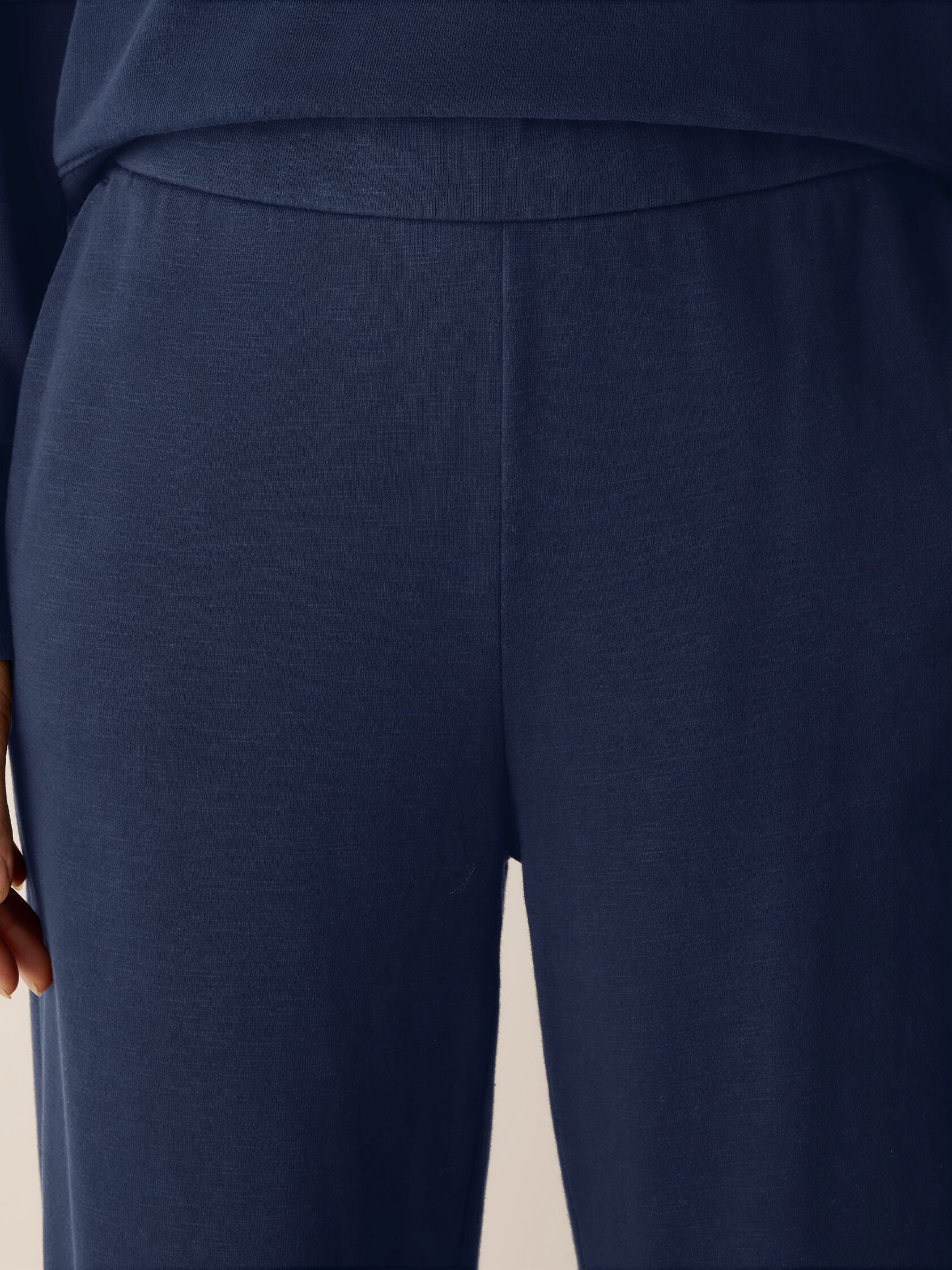 Garment-Dyed Organic Cotton Terry Wide-Leg Pant