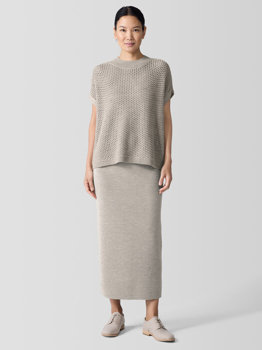 Merino Rib Pencil Skirt in Regenerative Wool EILEEN FISHER
