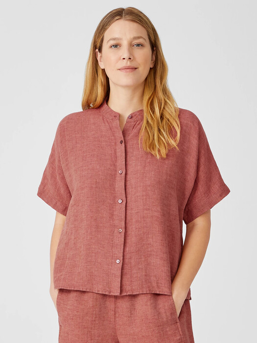 Washed Organic Linen Delave Shirt