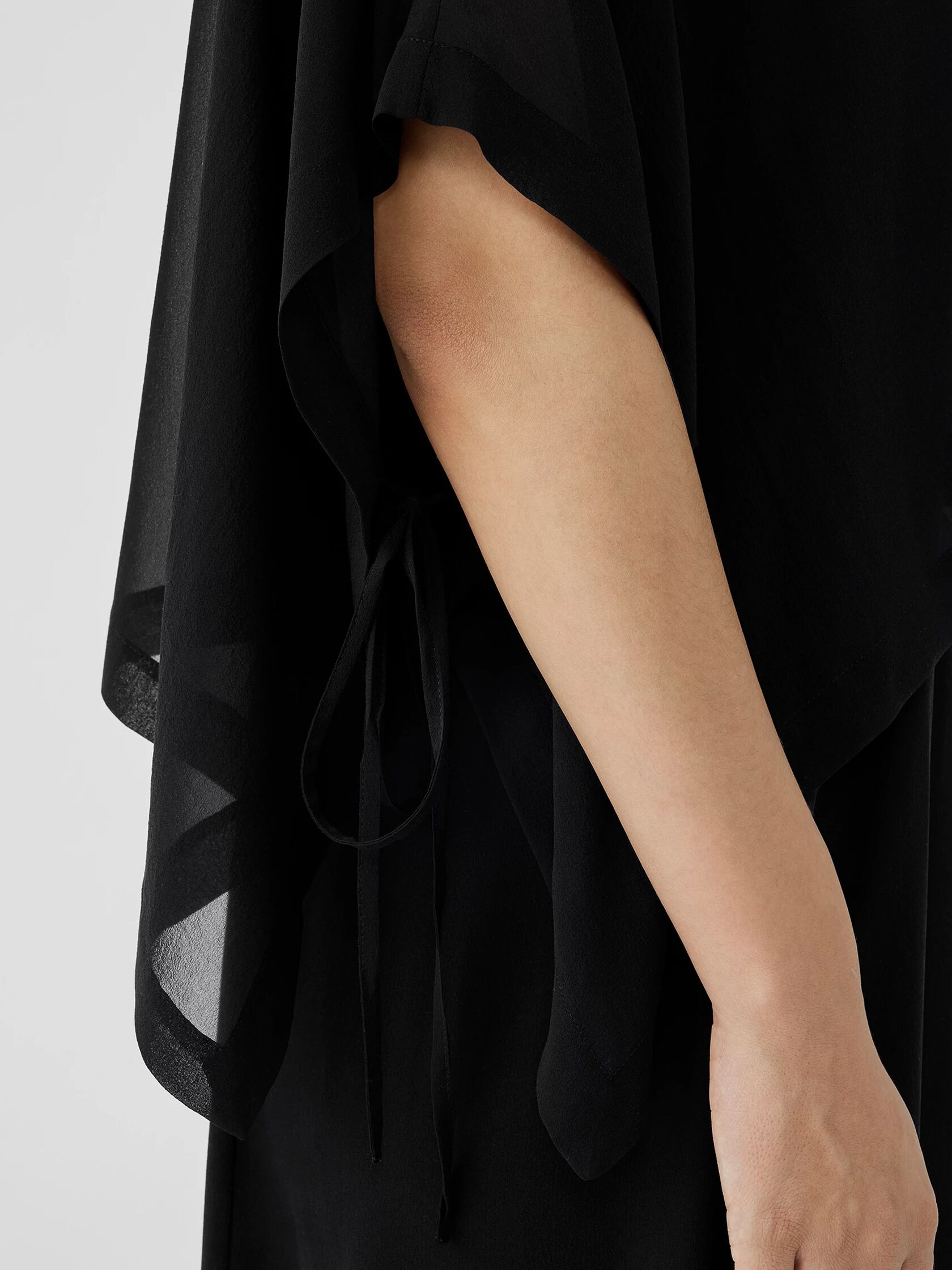 Sheer Silk Georgette Poncho