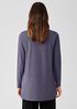 Stretch Jersey Knit Crew Neck Long Top