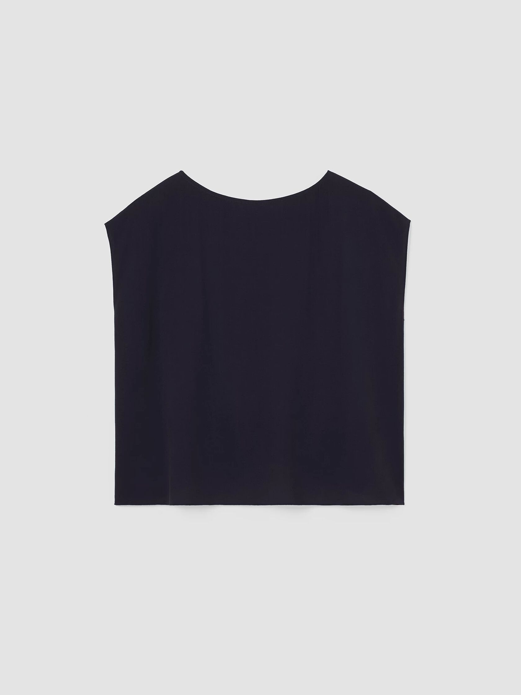 Silk Georgette Crepe Shirred-Back Top