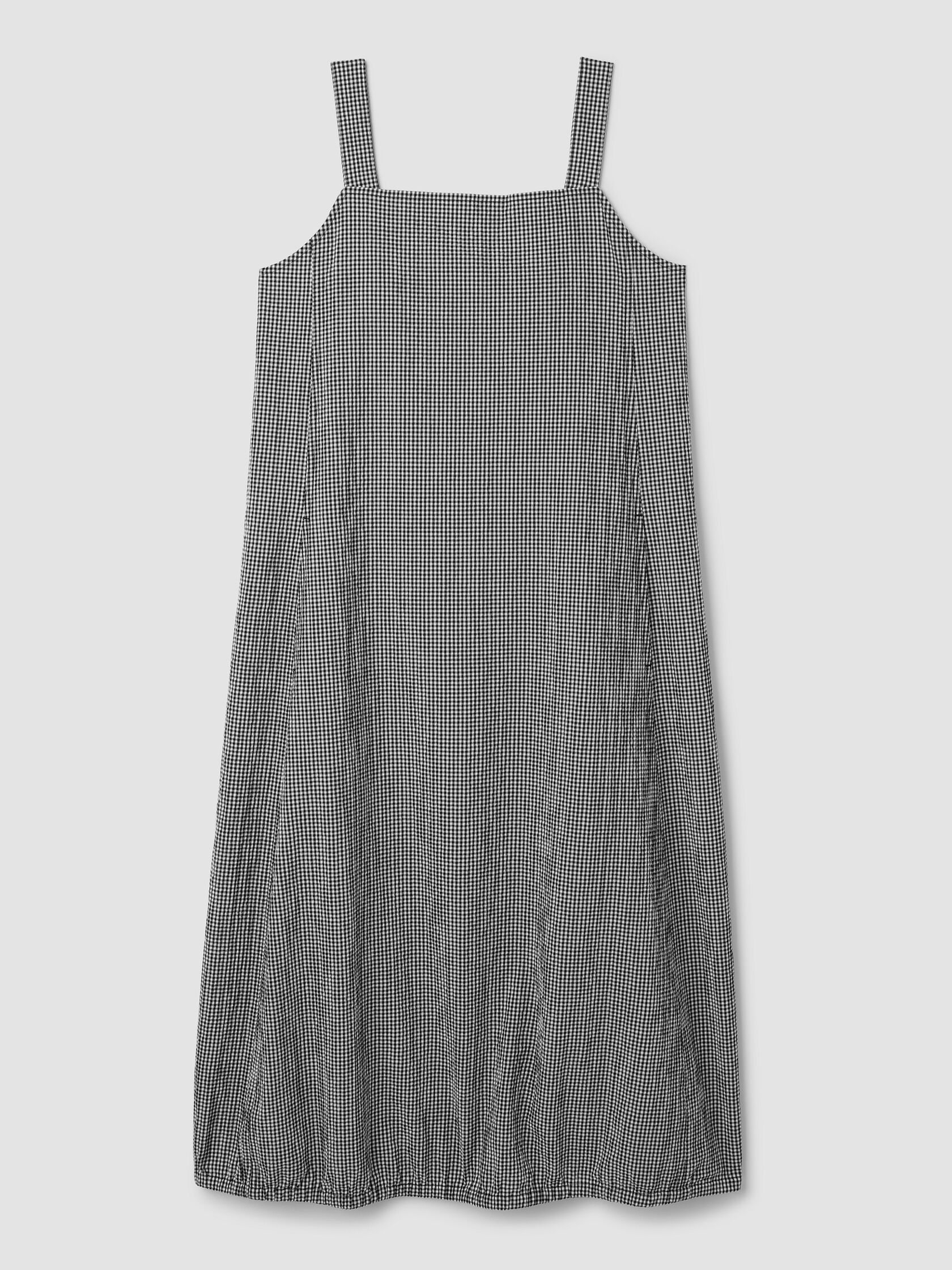 Organic Cotton Pucker Check Lantern Dress
