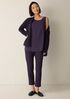 Silk Georgette Crepe Ballet Neck Long Tank