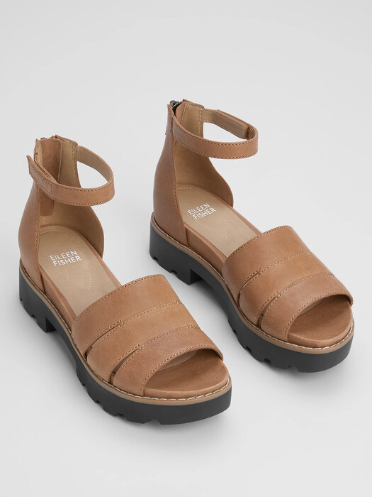 Heir Tumbled Leather Wedge Sandal