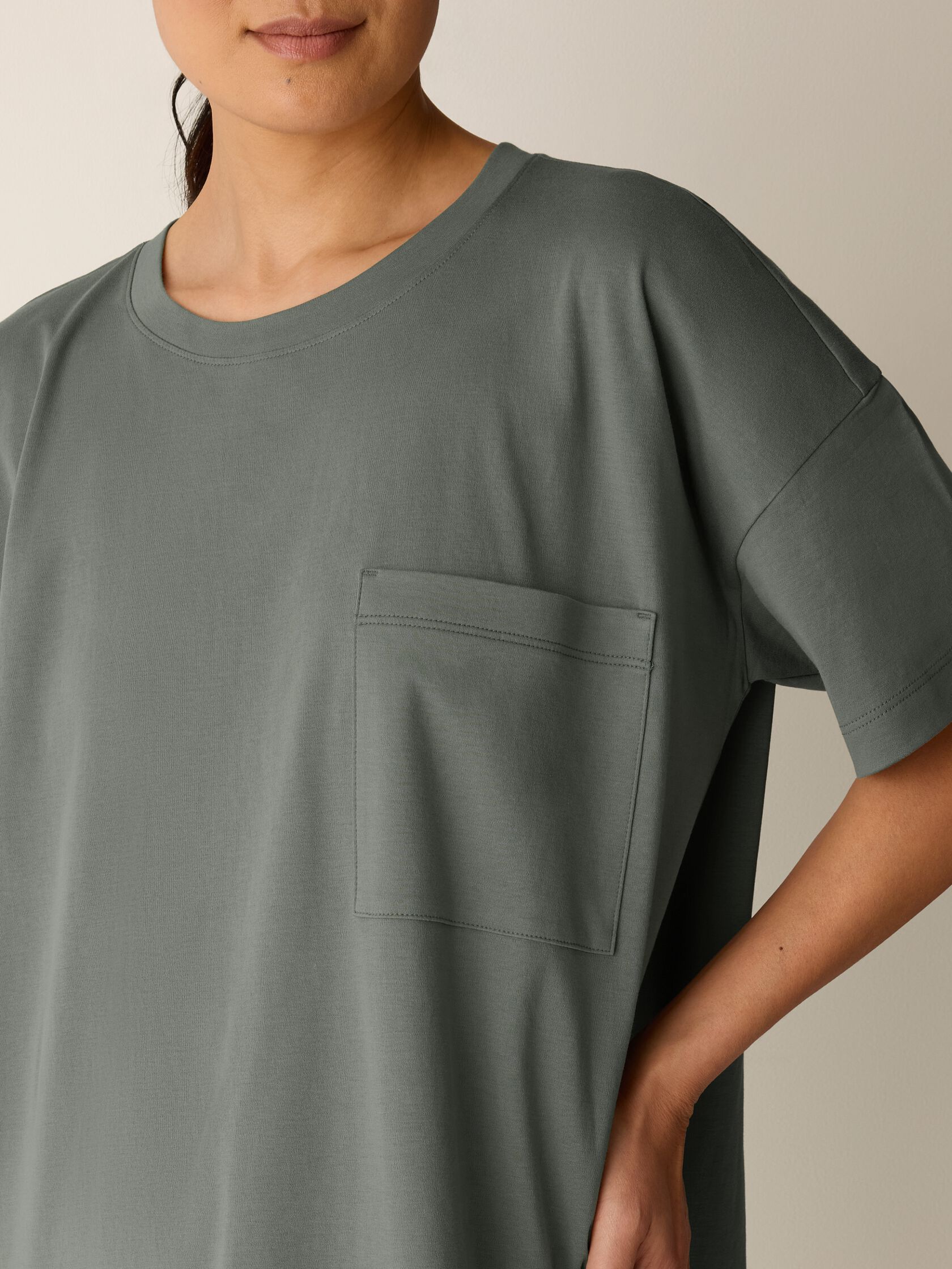 Organic Cotton Interlock Crew Neck Sleep Dress