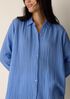 Striped Organic Cotton Gauze Classic Collar Shirt