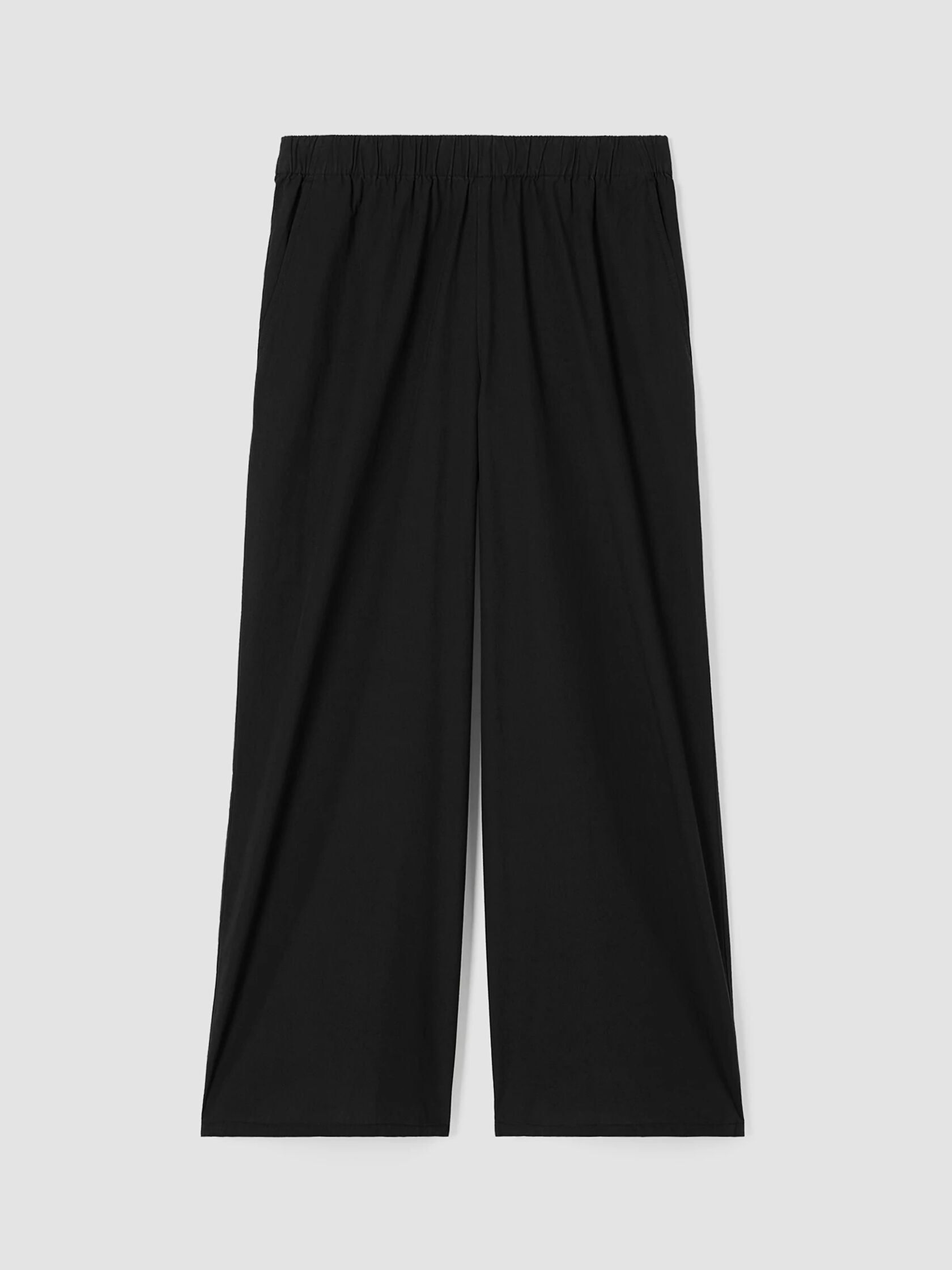 Washed Organic Cotton Poplin Wide-Leg Pant
