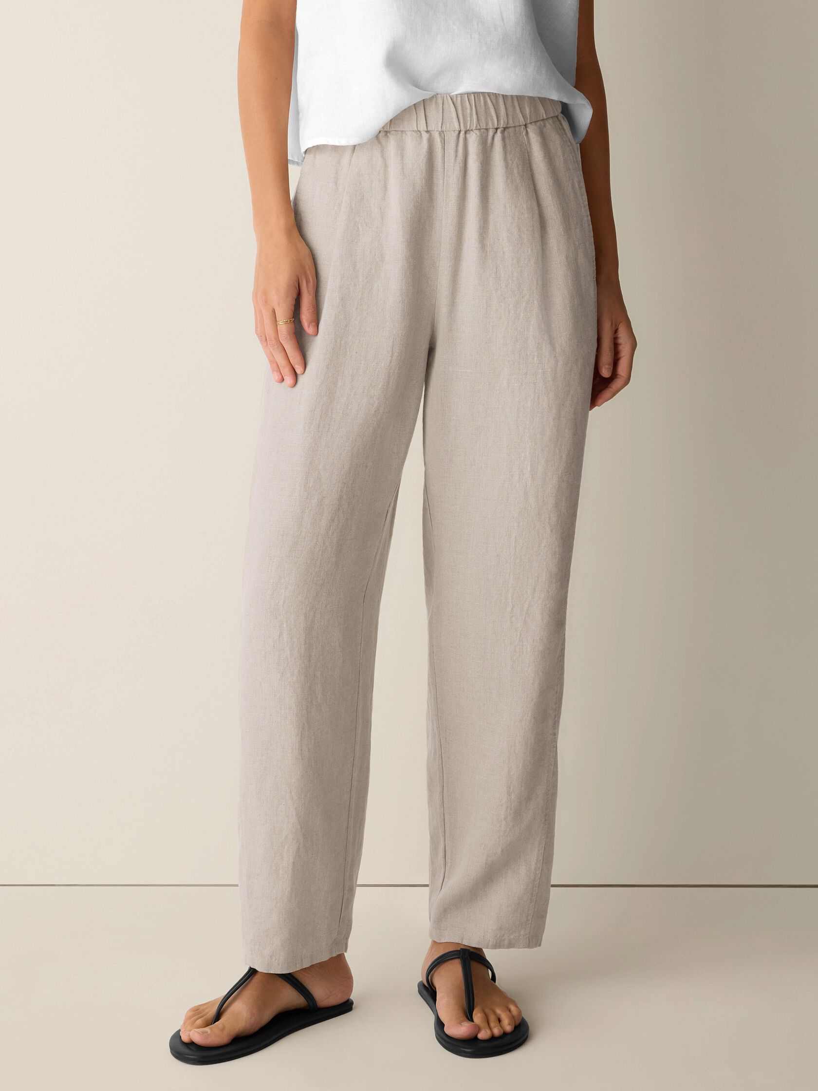 Organic Linen Pleated Lantern Pant