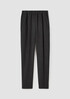 Soft Wool Flannel Pleated Tapered Pant