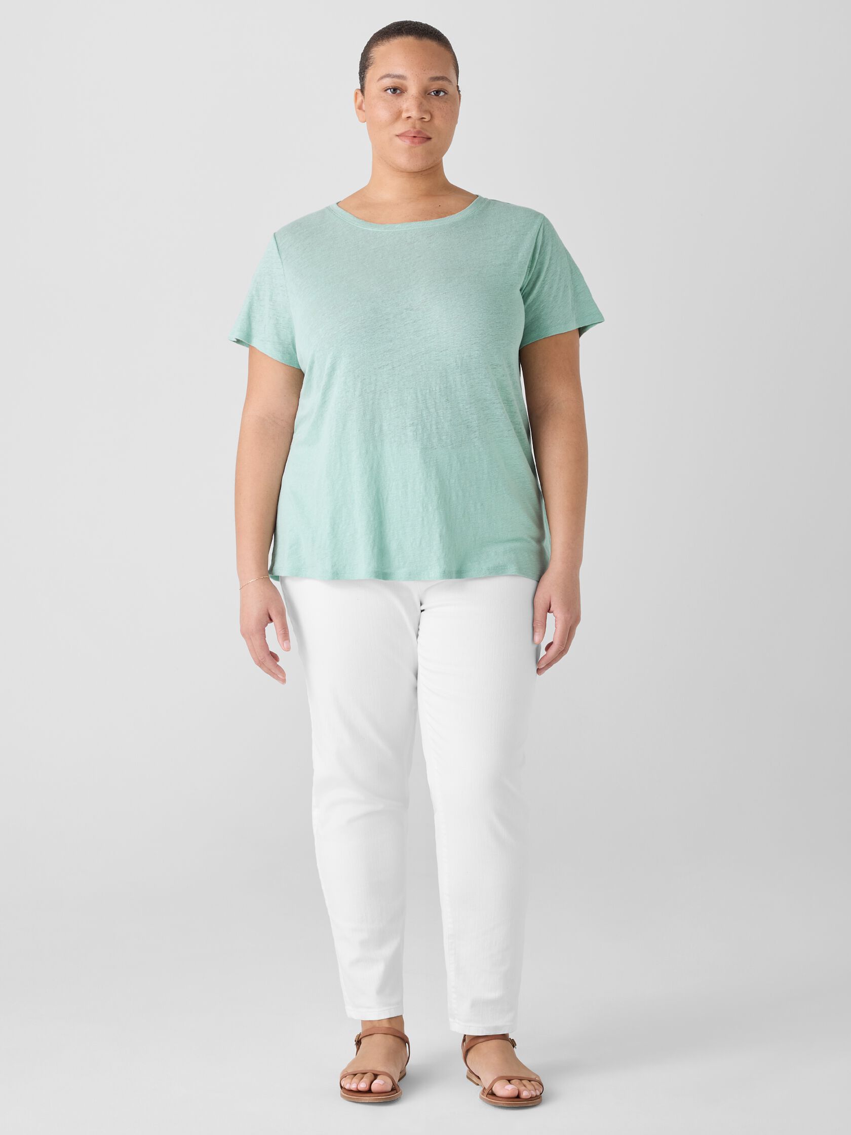 Organic Linen Jersey Crew Neck Tee