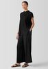 Woven Plissé Mock Neck Top