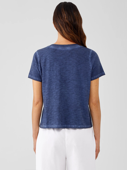 Organic Cotton Hazy Slub V-Neck Tee