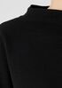 Organic Cotton Crinkled Knit Funnel Neck Top