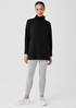 Cozy Brushed Terry Funnel Neck Top