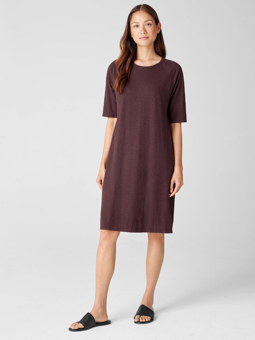 Hemp Organic Cotton Twist Crew Neck Dress | EILEEN FISHER Hemp Organic Cotton Twist Crew Neck Dress | EILEEN FISHER