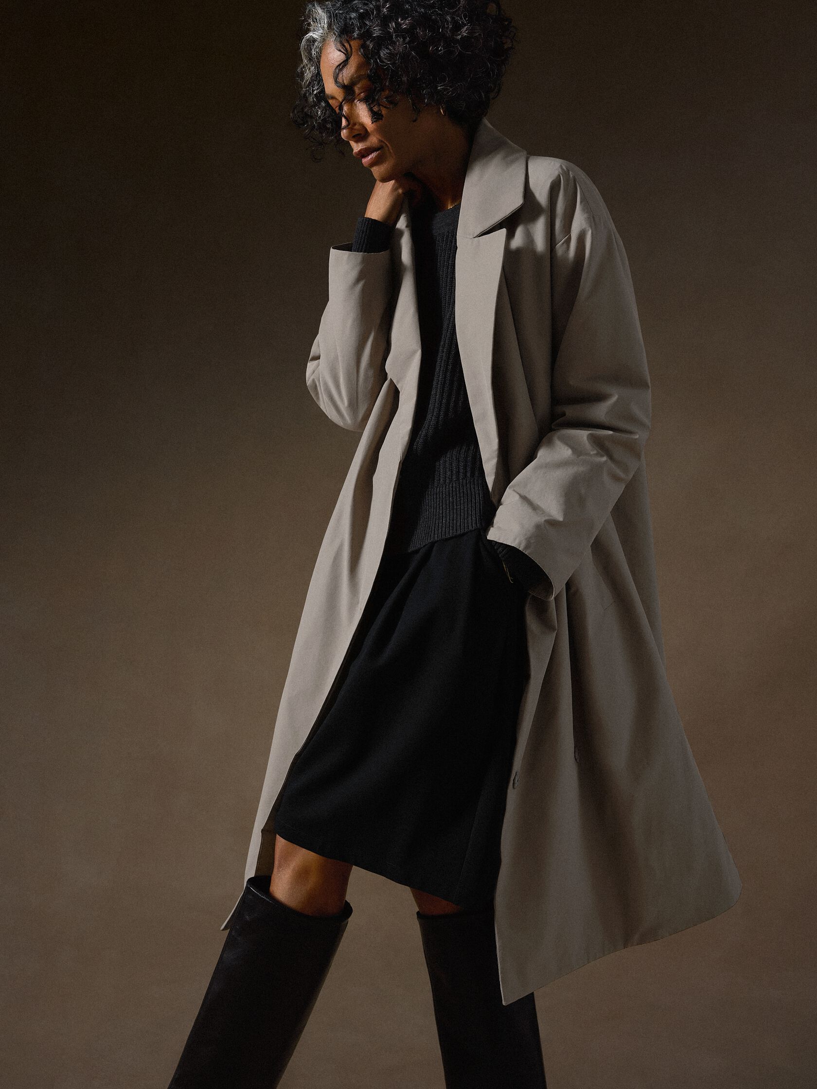 Light Cotton Nylon Padded Trench Coat